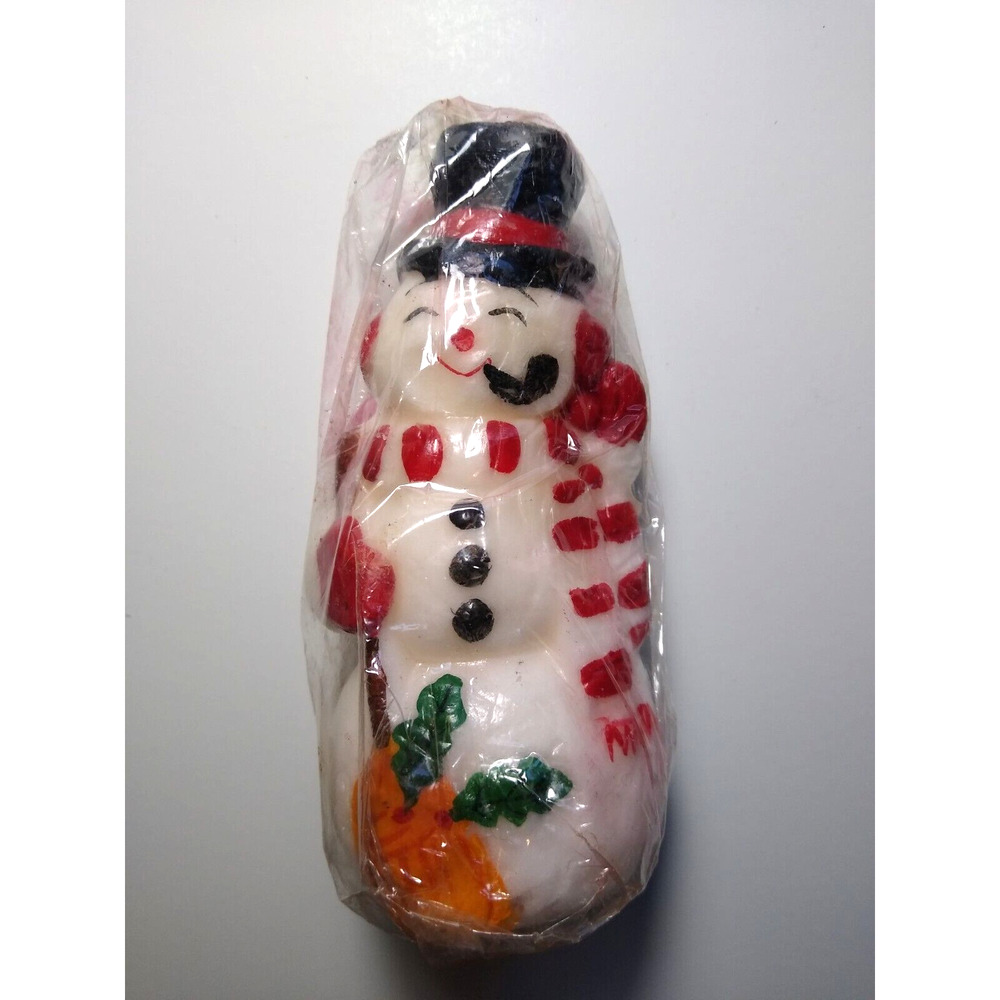 Snowman Candle 1980 Vintage Retro Kitsch 5" Made In Korea SNP Chicago 60614